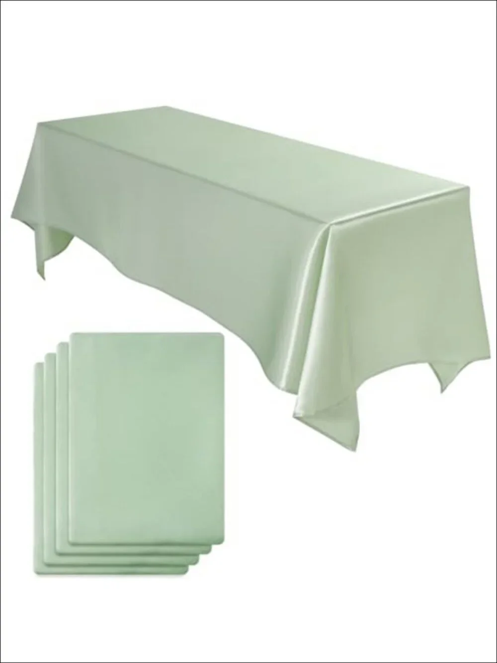 4 Pack Satin Tablecloth 100% Polyester 102x58 Rectangular Table Cover